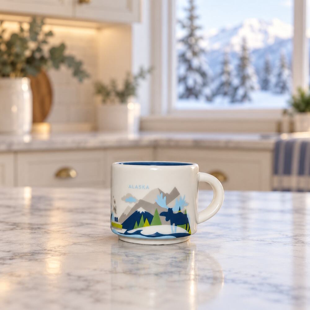 Starbucks Alaska You Are Here Ornament Mug 2oz Rare Discontinued NOT FULL SIZE